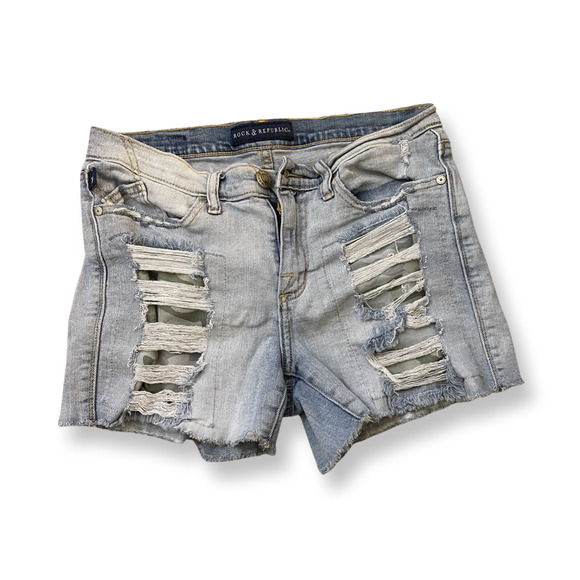 Rock & Republic Pants - Rock & Republic Hula Fringe with Cami Design Patch Jeans Shorts Size 8